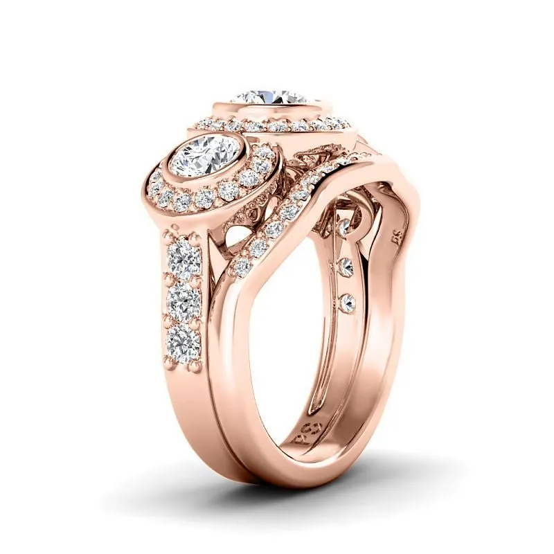 1.90-4.40 CT Round Cut Lab Grown Diamonds - Bridal Set