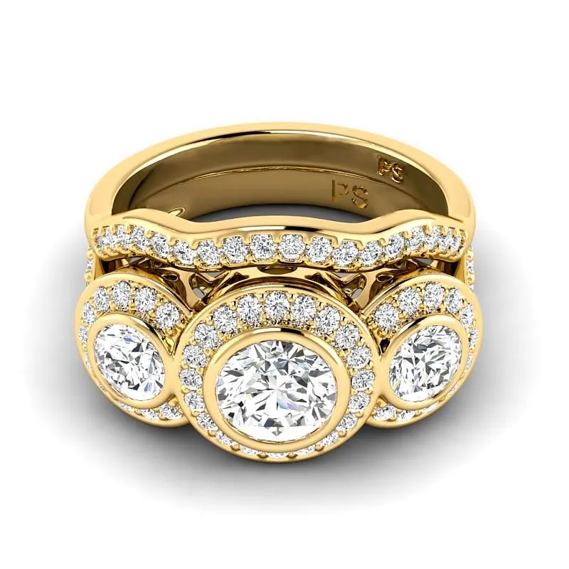 1.90-4.40 CT Round Cut Lab Grown Diamonds - Bridal Set