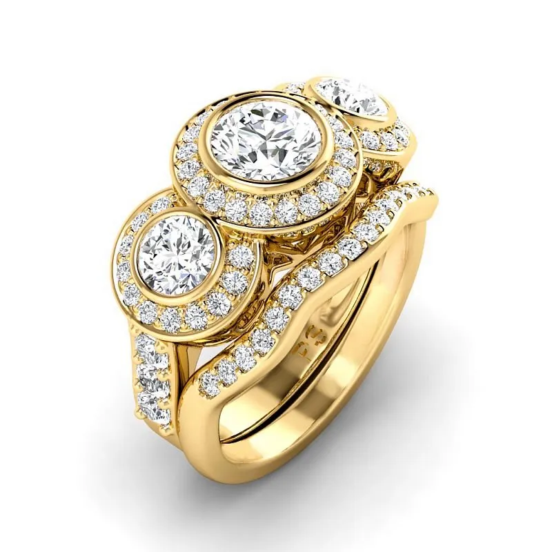 1.90-4.40 CT Round Cut Lab Grown Diamonds - Bridal Set