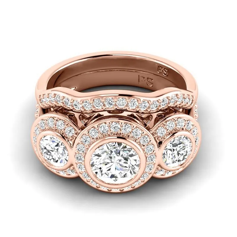1.90-4.40 CT Round Cut Lab Grown Diamonds - Bridal Set