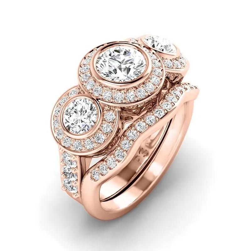 1.90-4.40 CT Round Cut Lab Grown Diamonds - Bridal Set