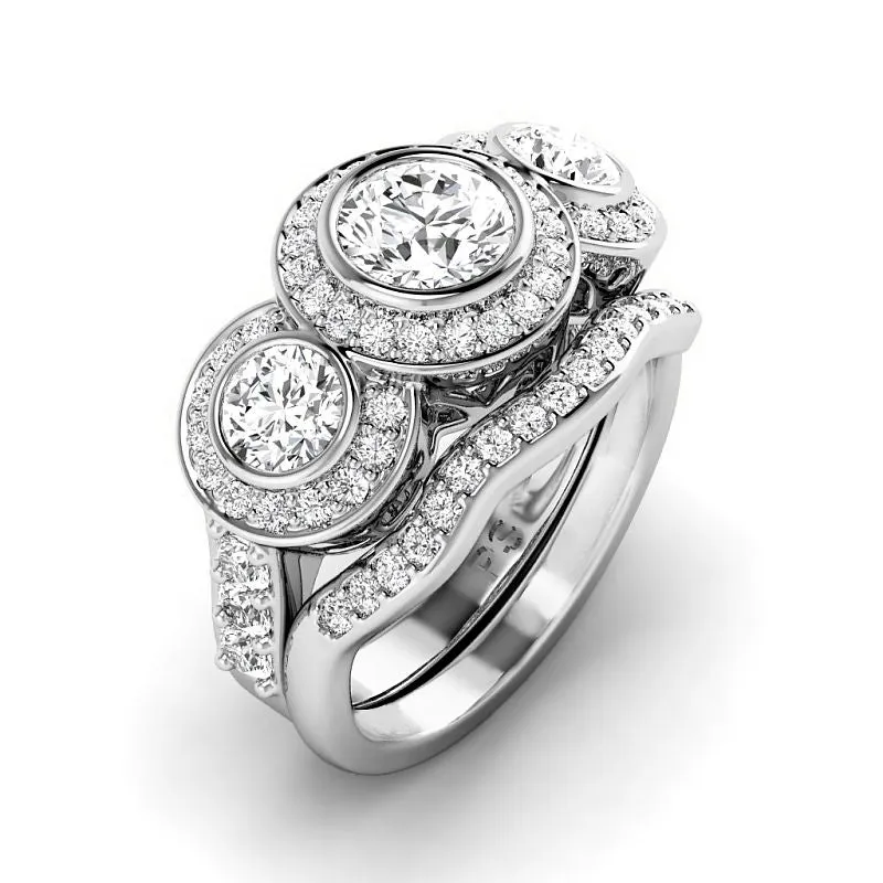 1.90-4.40 CT Round Cut Lab Grown Diamonds - Bridal Set