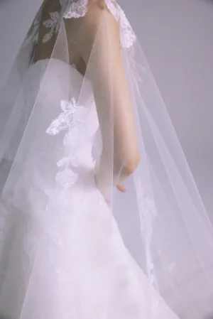 A852PO - Long Veil Cape - Ivory A852PO - Long Veil Cape - Ivory