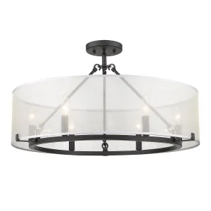 Alyssa 6 Light Semi-Flush in Matte Black