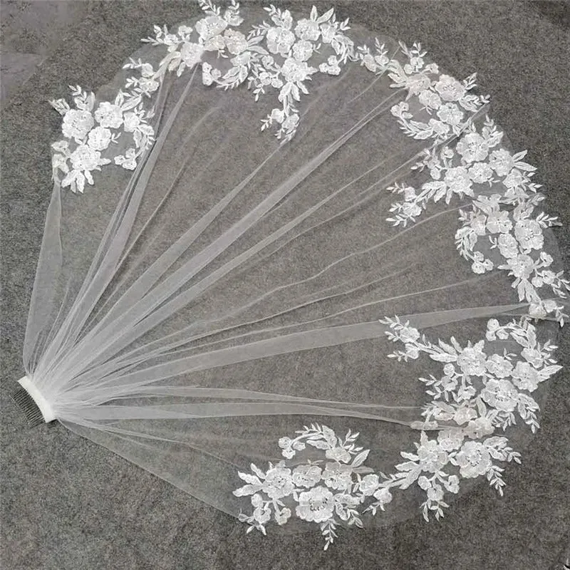 Beautiful Short Lace 1 Meter 1 Layer Bridal Veil