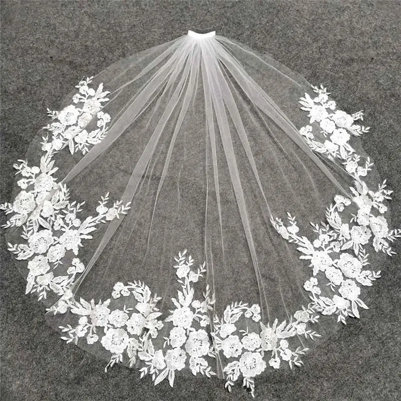 Beautiful Short Lace 1 Meter 1 Layer Bridal Veil