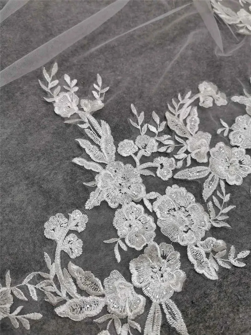 Beautiful Short Lace 1 Meter 1 Layer Bridal Veil