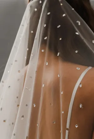 Bespoke Bejeweled Cathedral Bridal Veil WISH Veil for Kortni