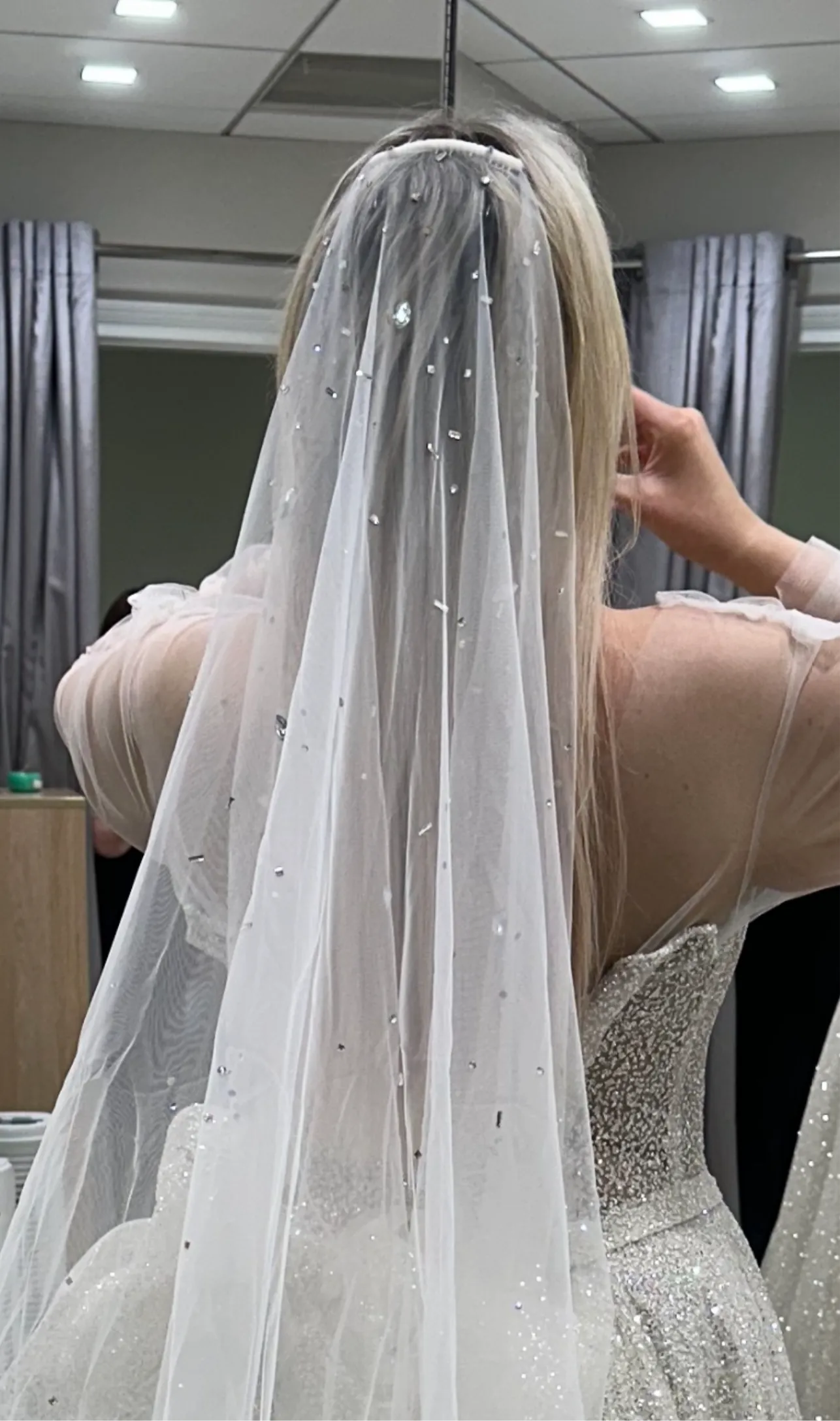 Bespoke Bejeweled Cathedral Bridal Veil WISH Veil for Kortni