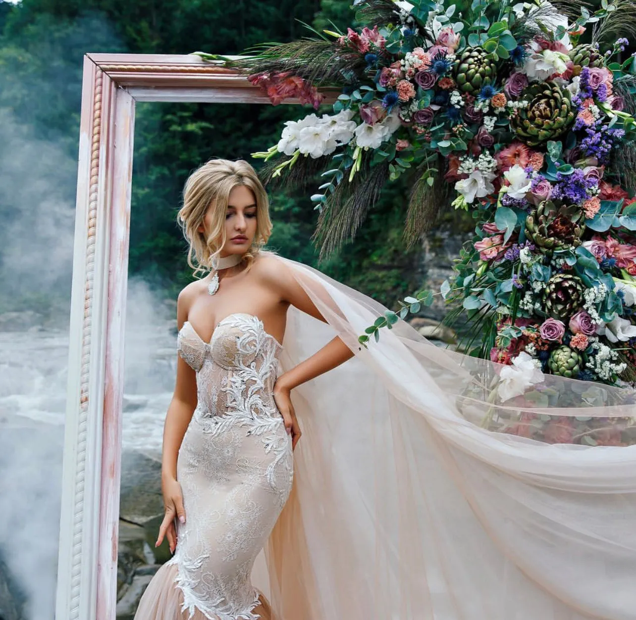 Bewitching Rose White Wedding Dress
