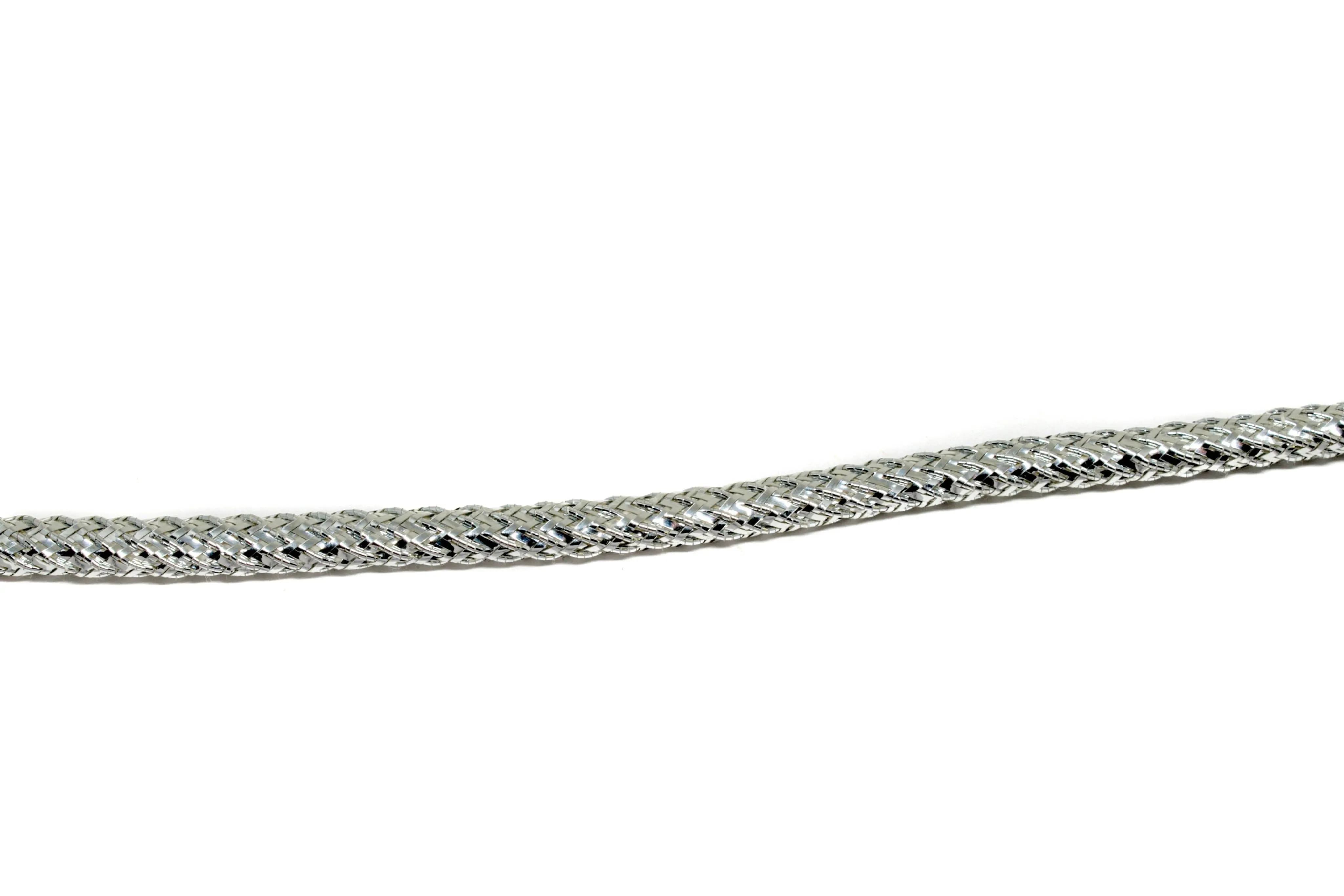 Braided Metallic Silver Cord