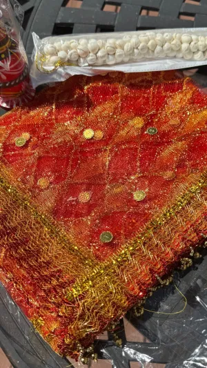 Bridal Puja Bengali Veil Onna Dupatta
