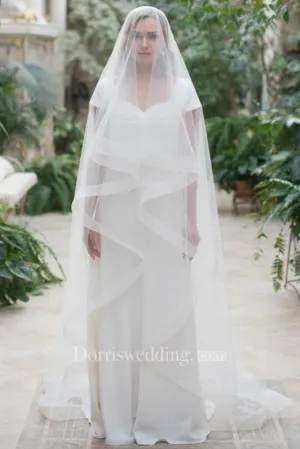 Bridal Veil New Super Long Trailing Retro Soft Yarn Simple Headwear