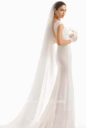 Bridal Veil With Hair Comb Long Tail Simple Wedding Veils Super Soft - 810429