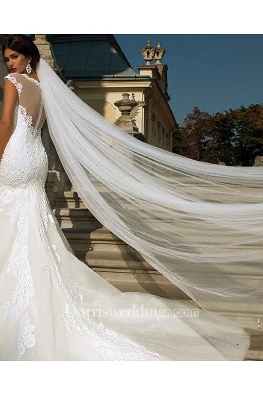 Bridal Veil With Hair Comb Long Tail Simple Wedding Veils Super Soft - 810429