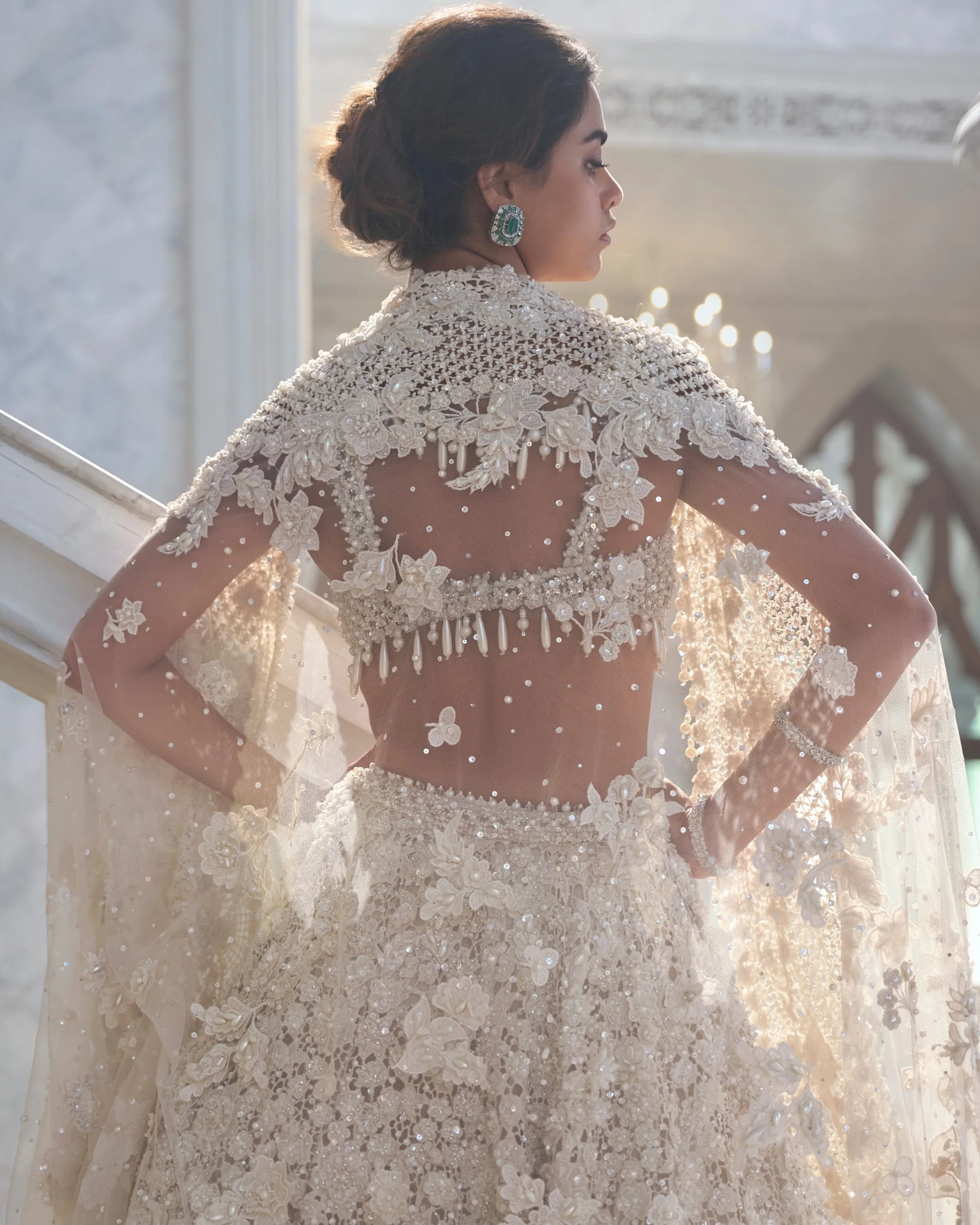 Chapelle Ivory Cut Work Lehenga Set