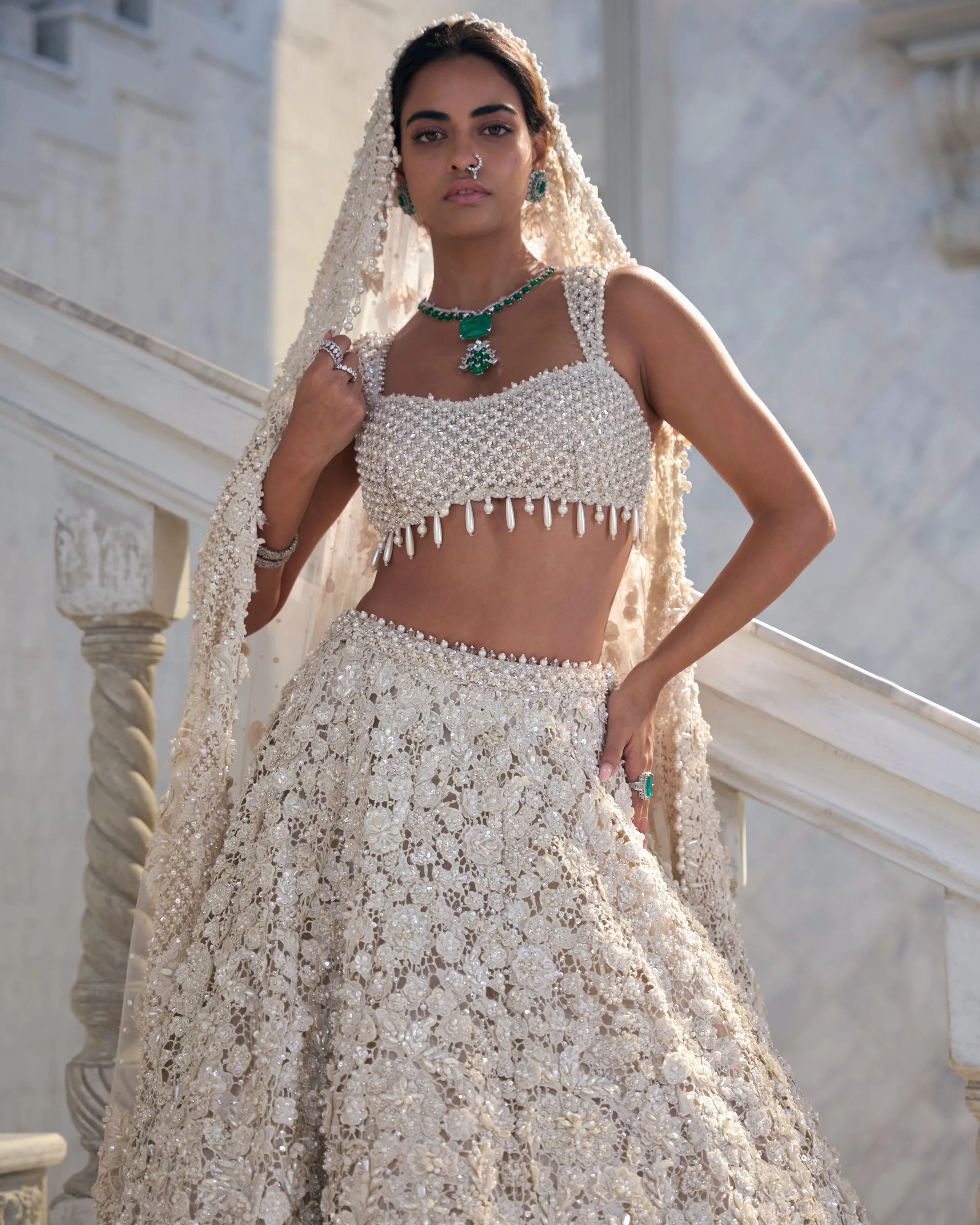 Chapelle Ivory Cut Work Lehenga Set