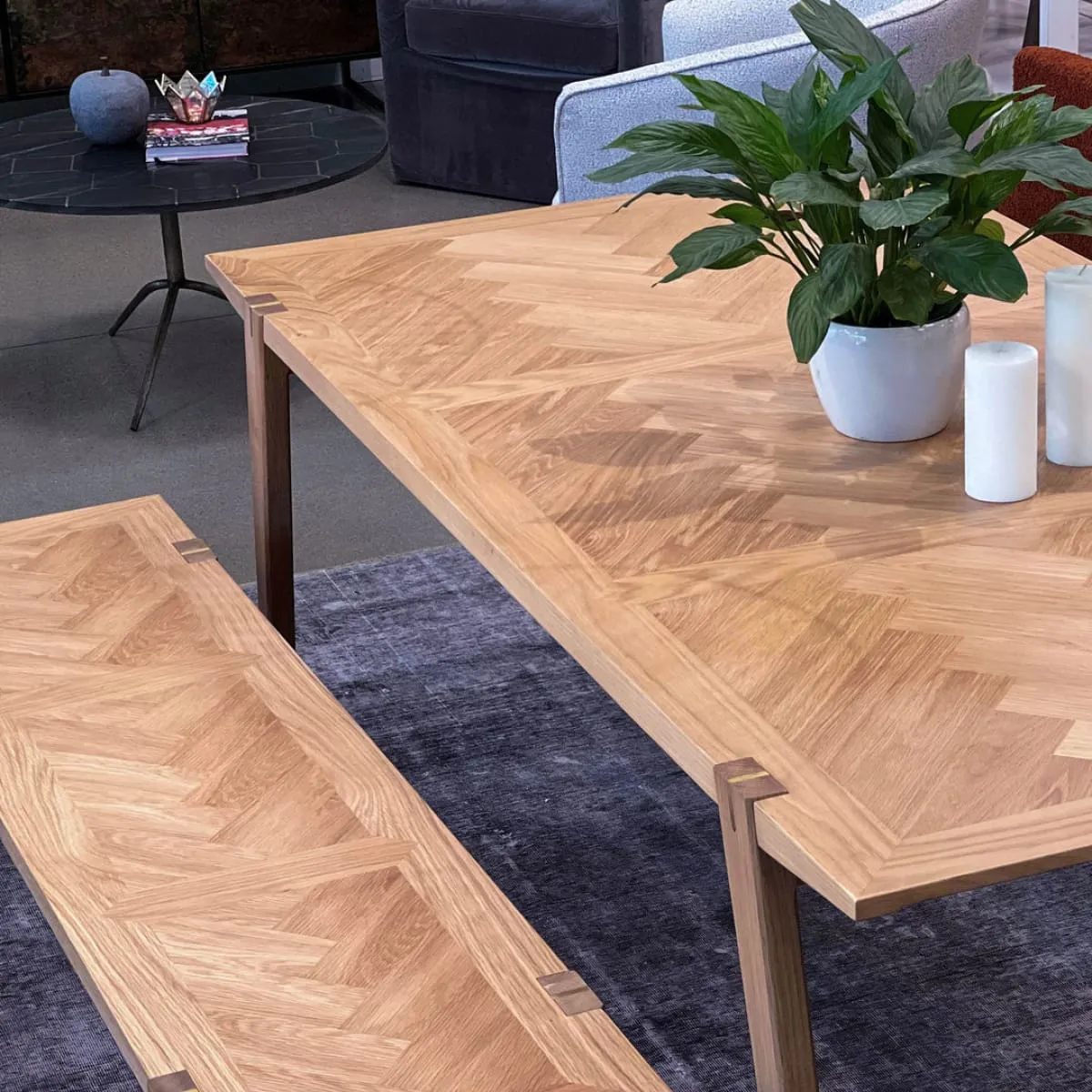 Colton Large Dining Bench W/ Brass