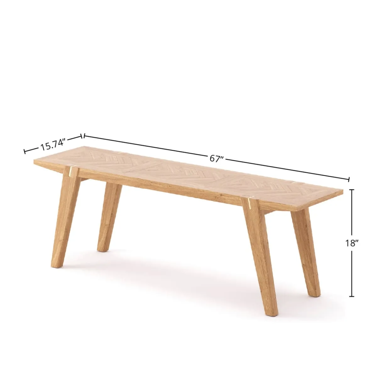Colton Large Dining Bench W/ Brass