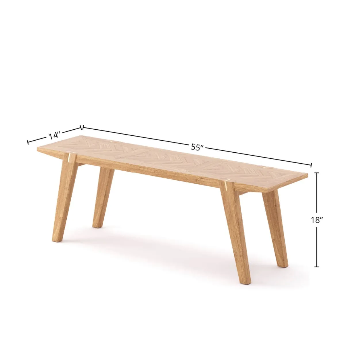 Colton Small Dining Bench W/ Brass