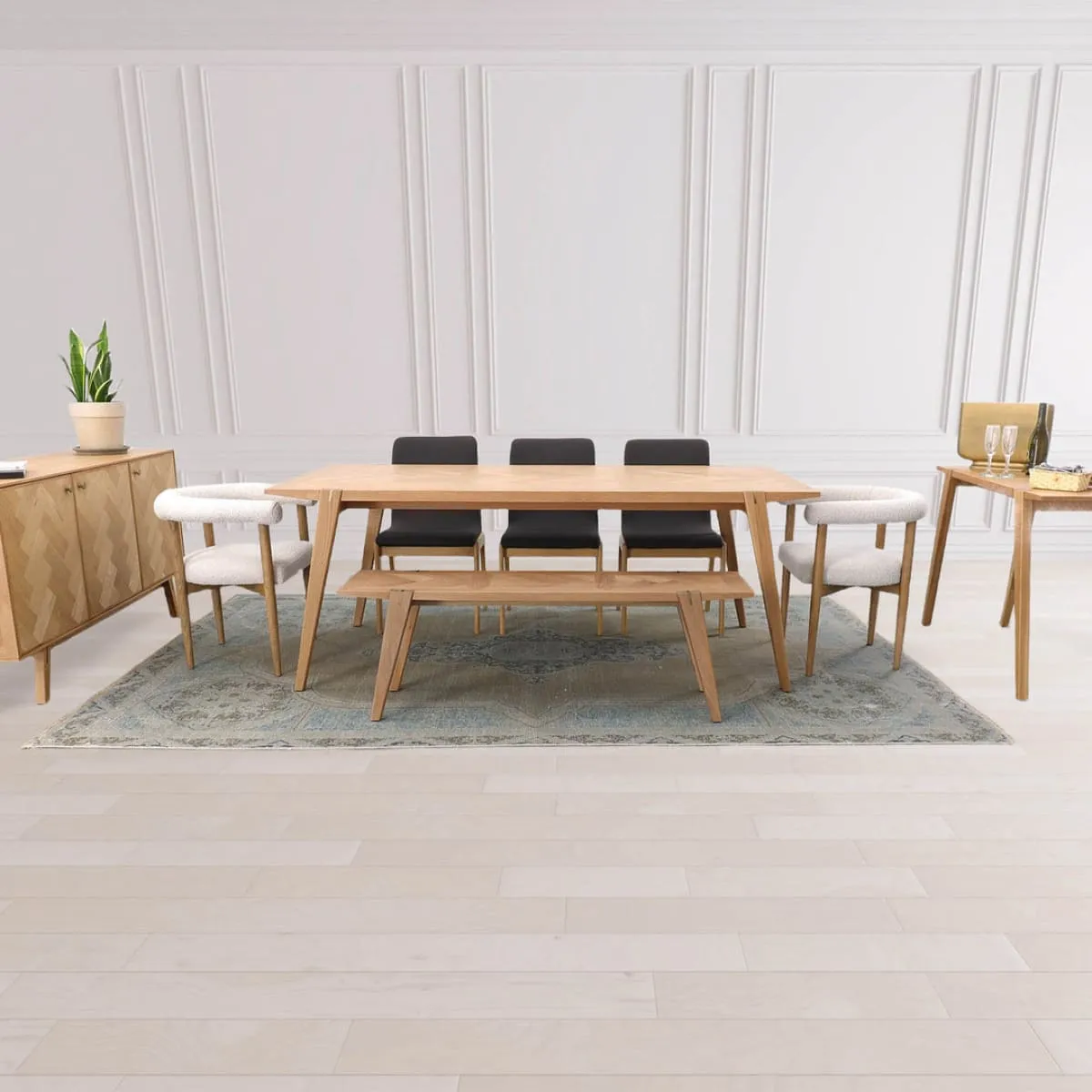 Colton Small Dining Bench W/ Brass