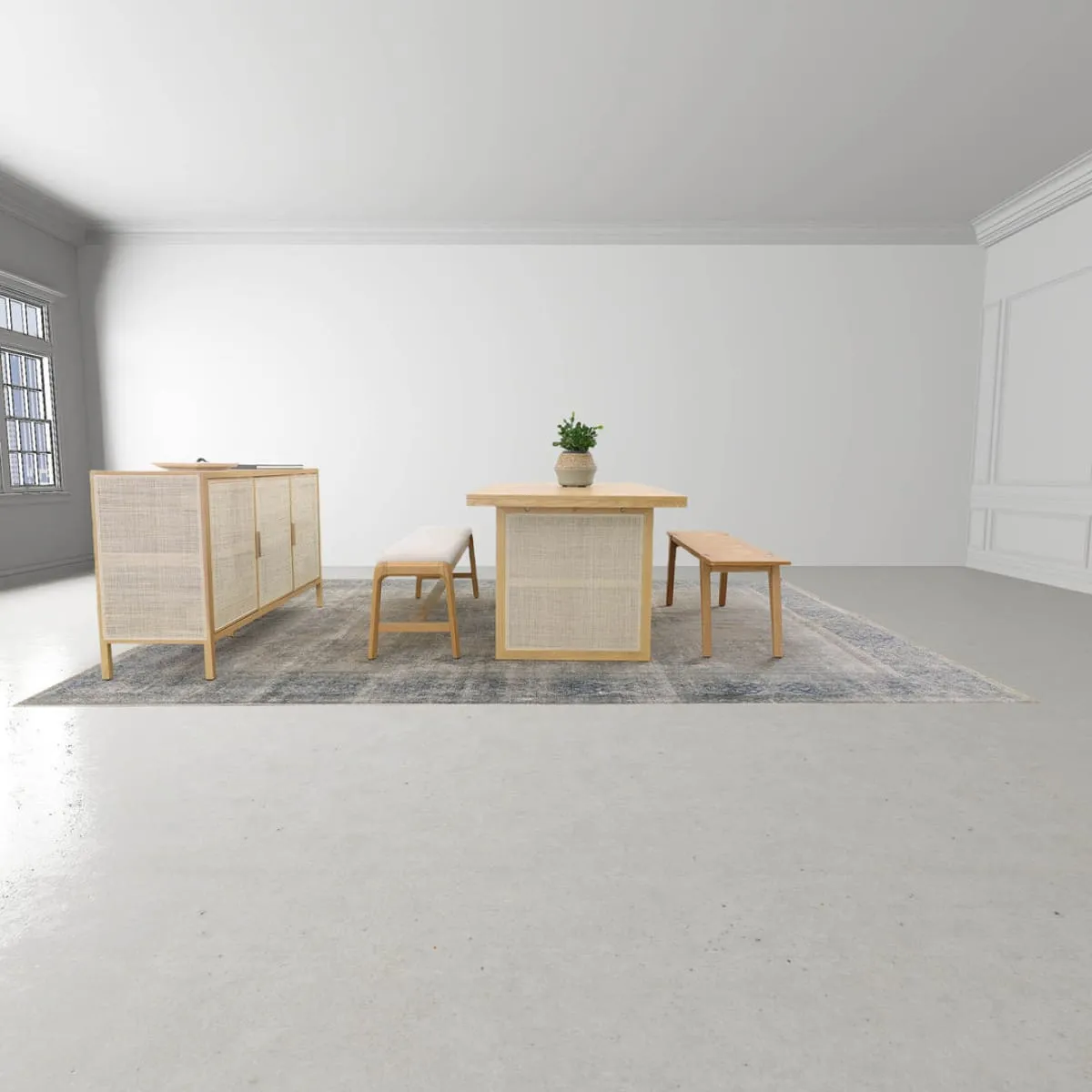 Colton Small Dining Bench W/ Brass