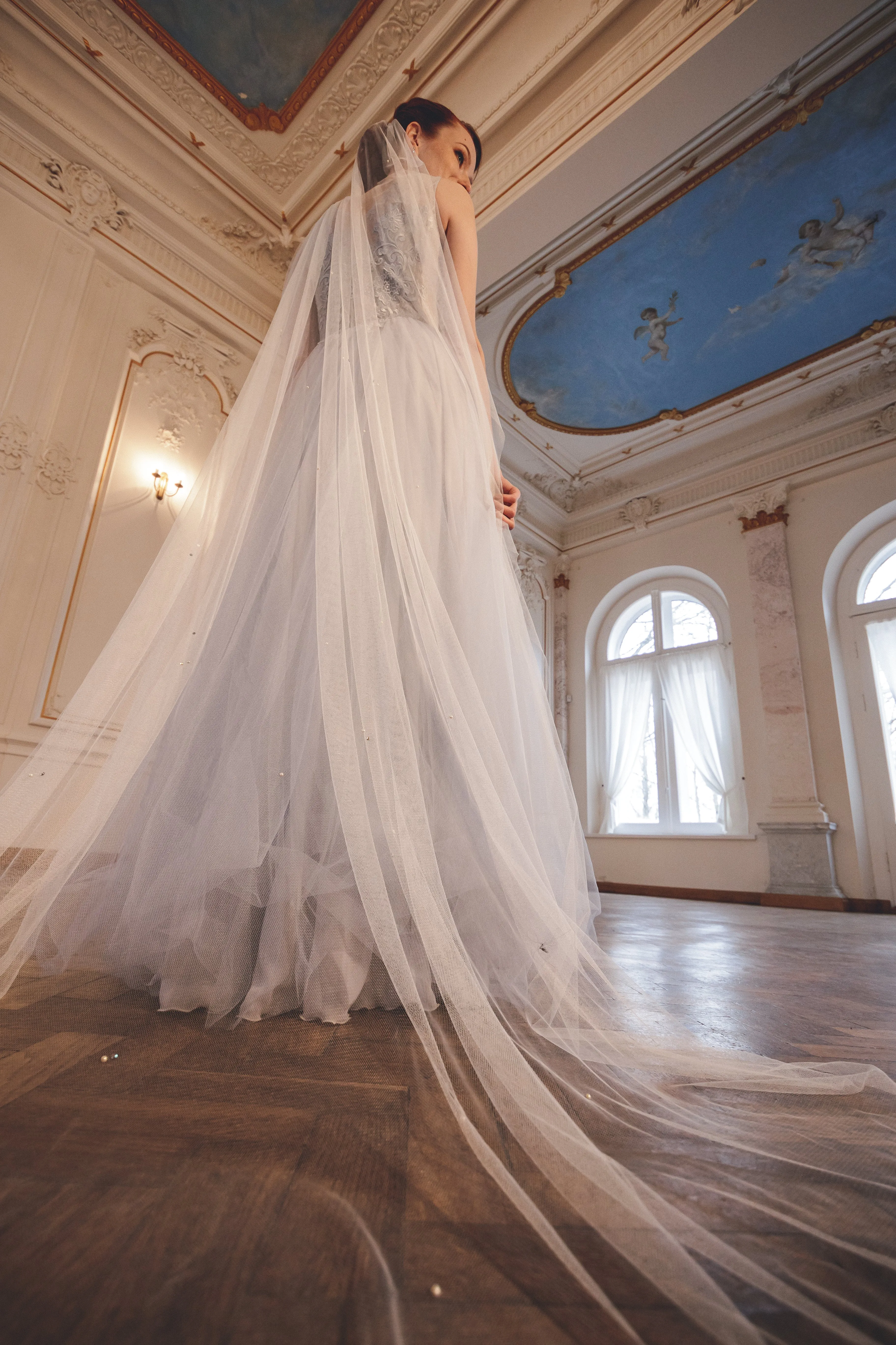 Crystal veil, Custom length and color veil - CELESTE