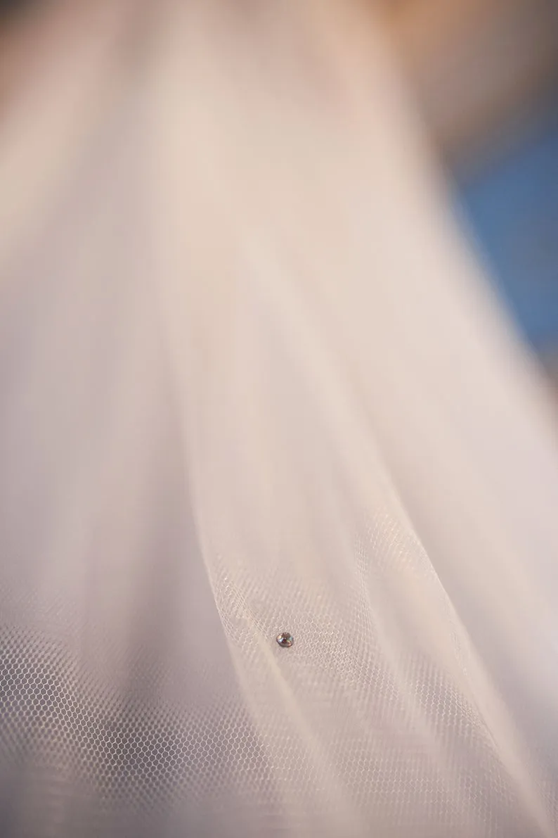 Crystal veil, Custom length and color veil - CELESTE