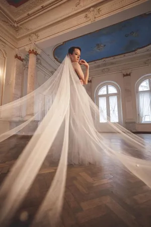 Crystal veil, Custom length and color veil - CELESTE