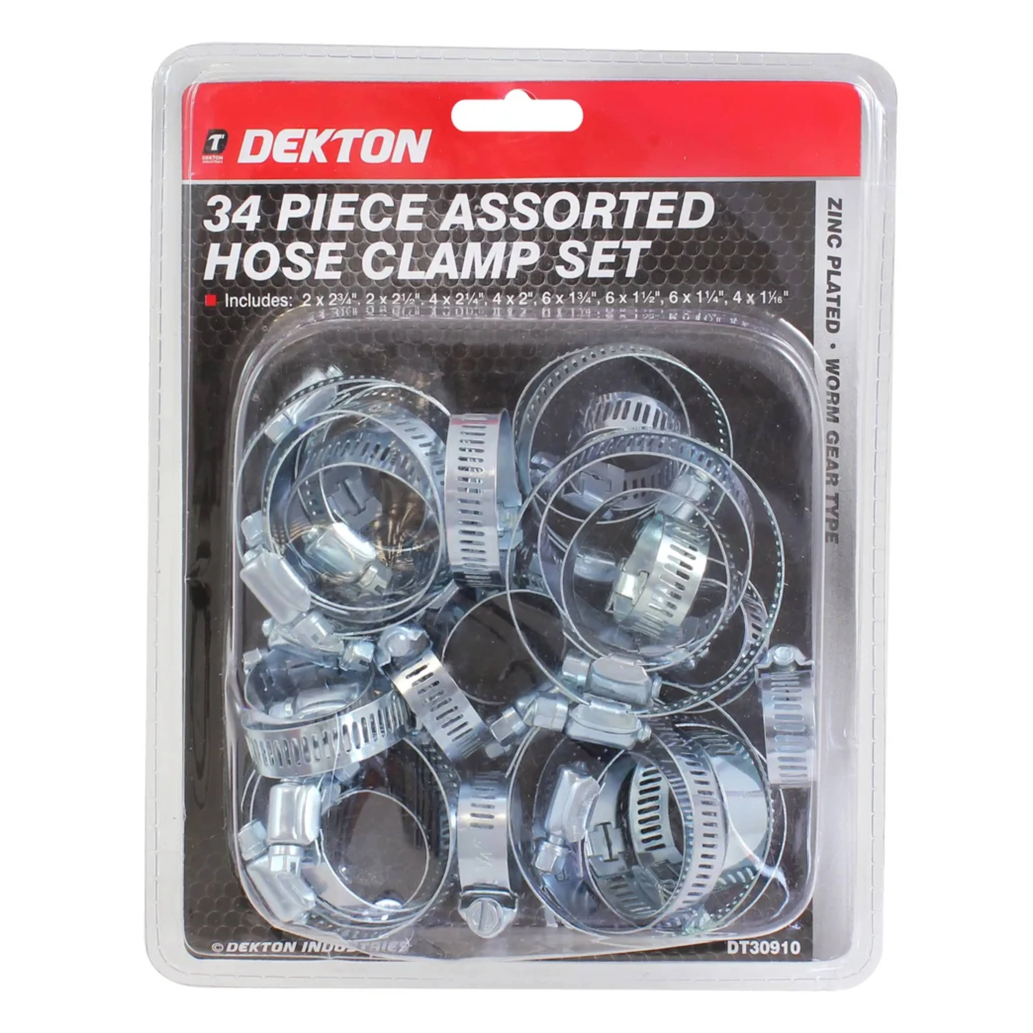DEKTON 34PC Hose Clamp Set - Assorted