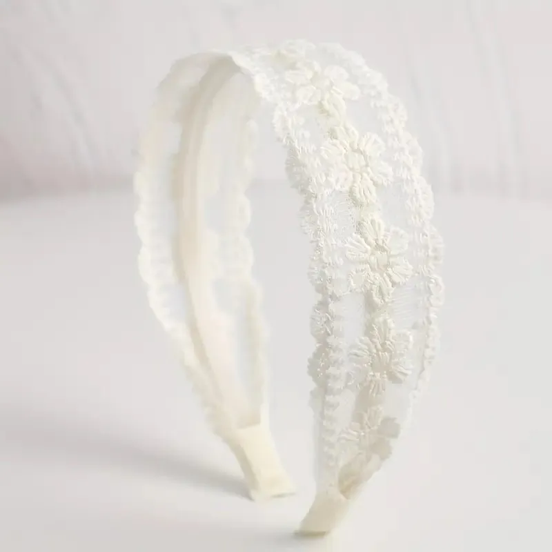 Delicate Embroidered Lace Headband