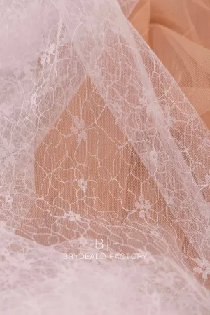 Delicate Tiny Flower Motif Warp Knitted Lace Fabric Online