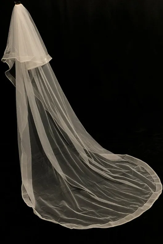 Double Layer White Mesh Bridal Veil
