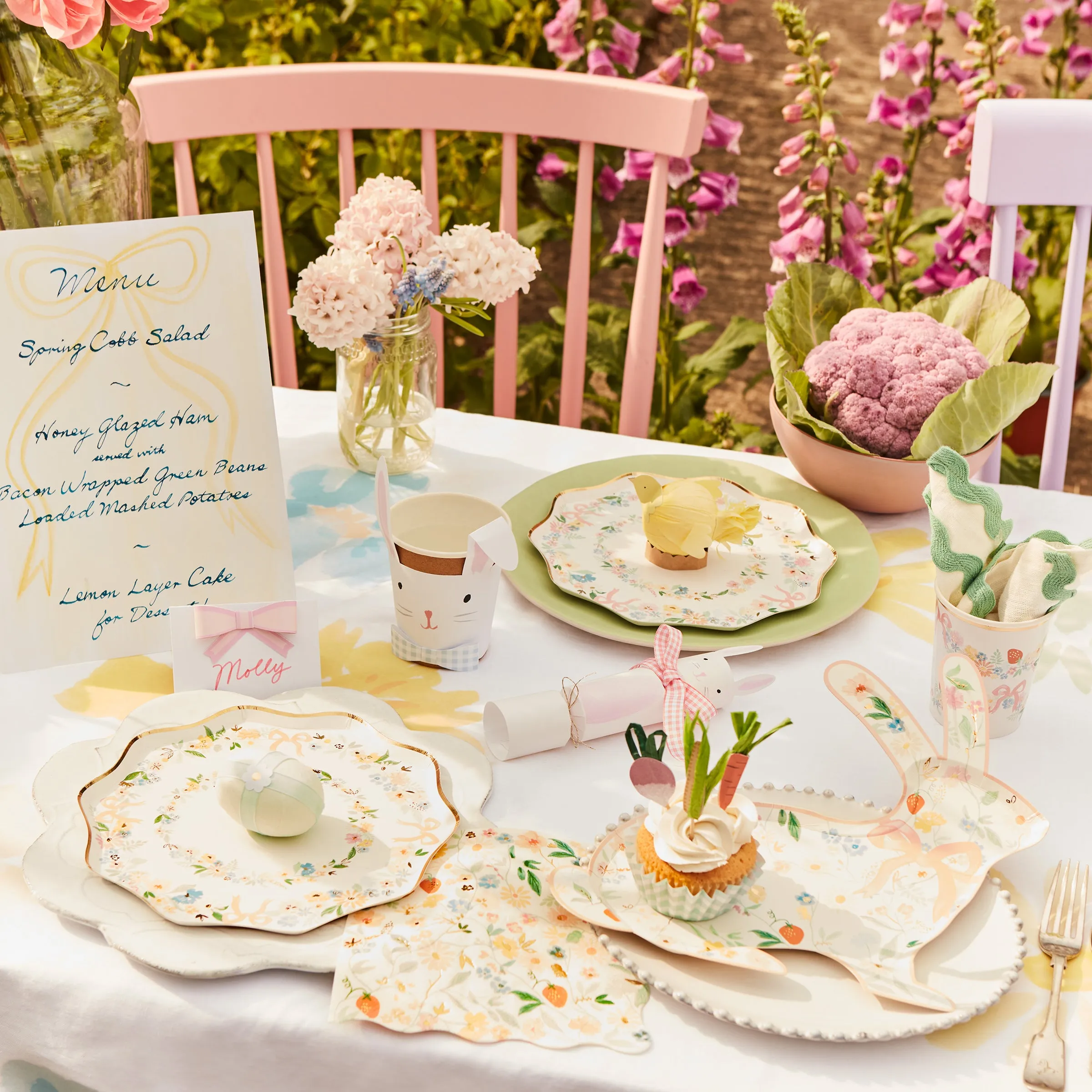 Elegant Floral Cups (x 8)