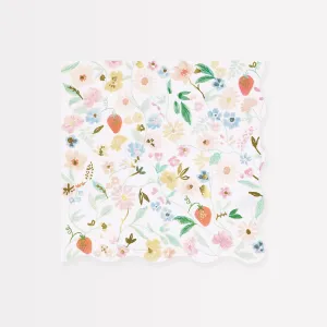 Elegant Floral Large Napkins (x 16)