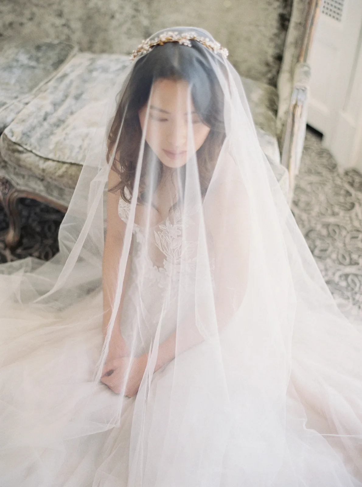 ELIZABETH | English Silk Tulle Wedding Veil