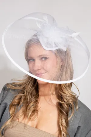 Esther Mesh Veil with Stain Trim Fascinator