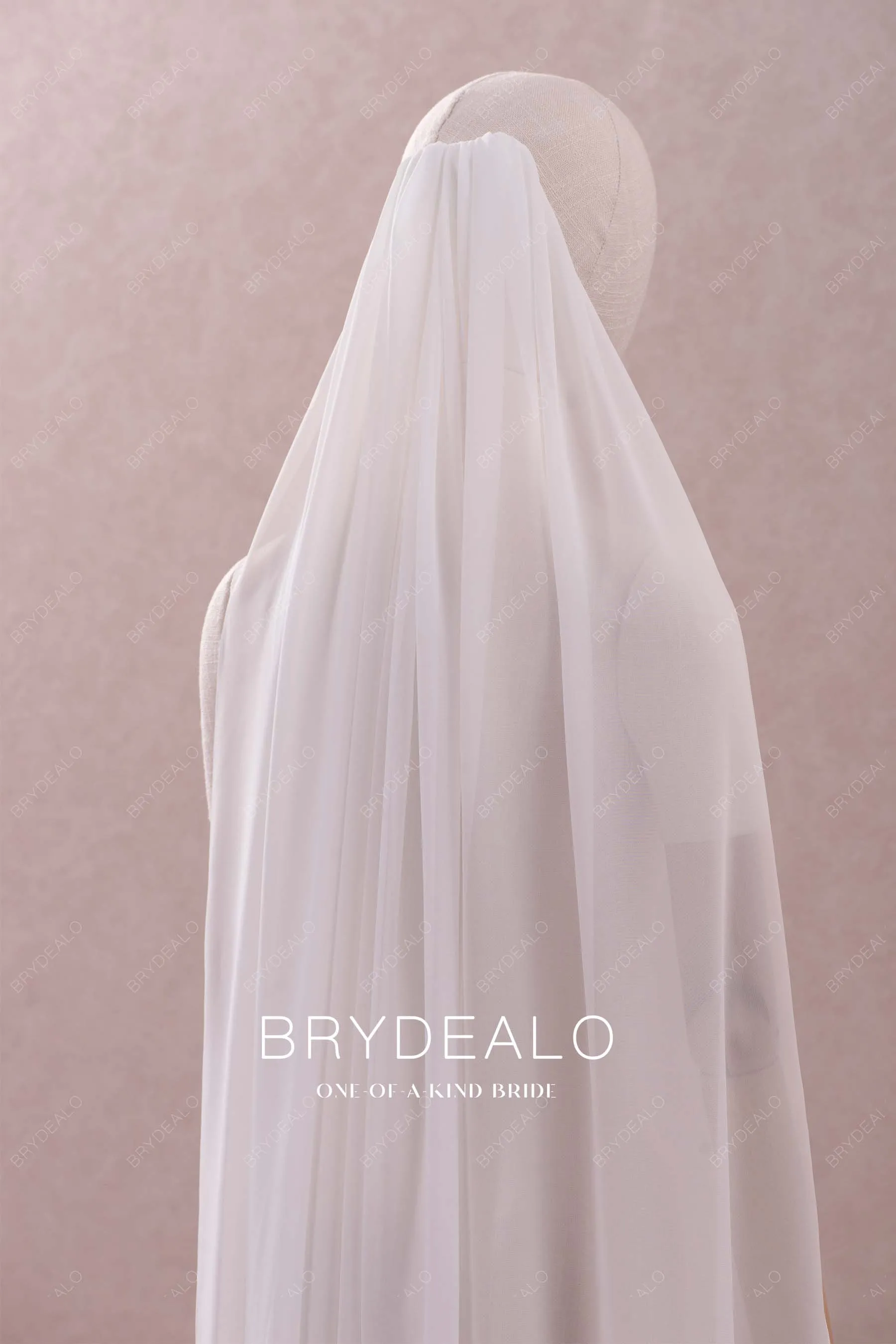 Flowing Chiffon Waltz Length Bridal Wedding Veil Online