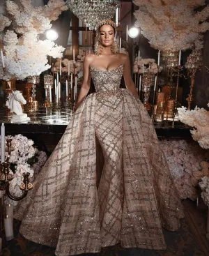 Gold Wedding Dress with Detachable Skirt Gold Wedding Dress with Detachable Skirt