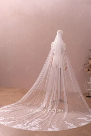 Gorgeous Wild Lace Single Tier Cathedral Length Wedding Veil