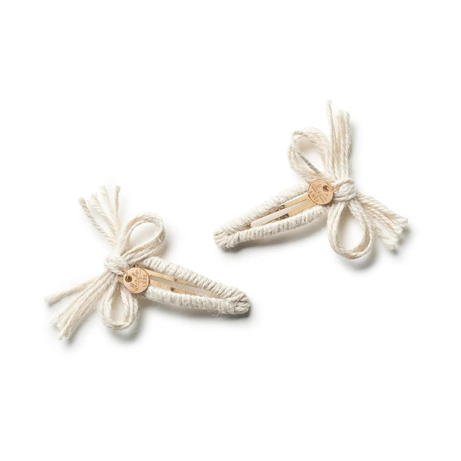 Halo Luxe Goldie Woolen Clip Set - Cream
