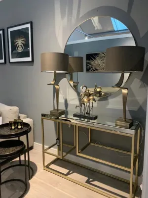 Hayley  Kensington round mirror with champagne trim
