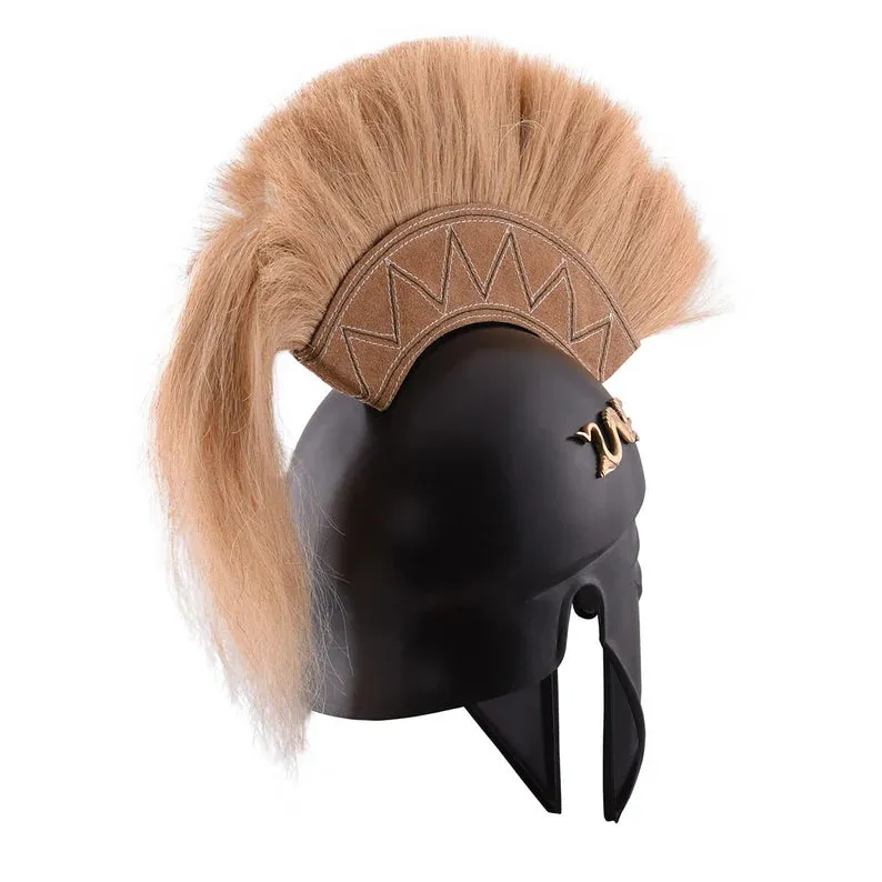 Italian-Corinthian Helmet with Black Plume by Battle Merchant - Authentic Collectible for Warriors and Collectors