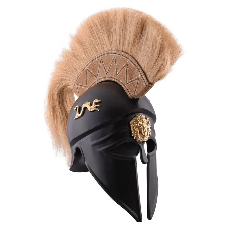 Italian-Corinthian Helmet with Black Plume by Battle Merchant - Authentic Collectible for Warriors and Collectors