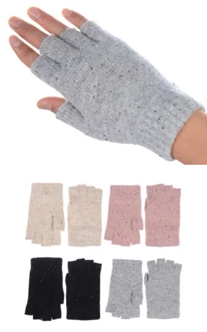 JG723 Knit Single Layer Fingerless Gloves 12prs Pack