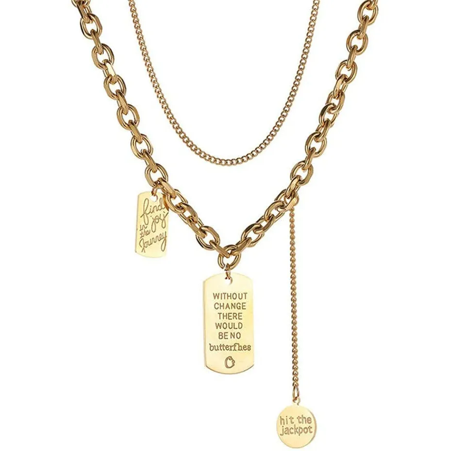 Journey Butterfly Double Layered Necklace