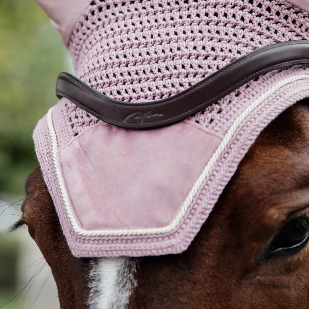 Kentucky Horsewear Wellington Velvet Fly Veil - Old Rose