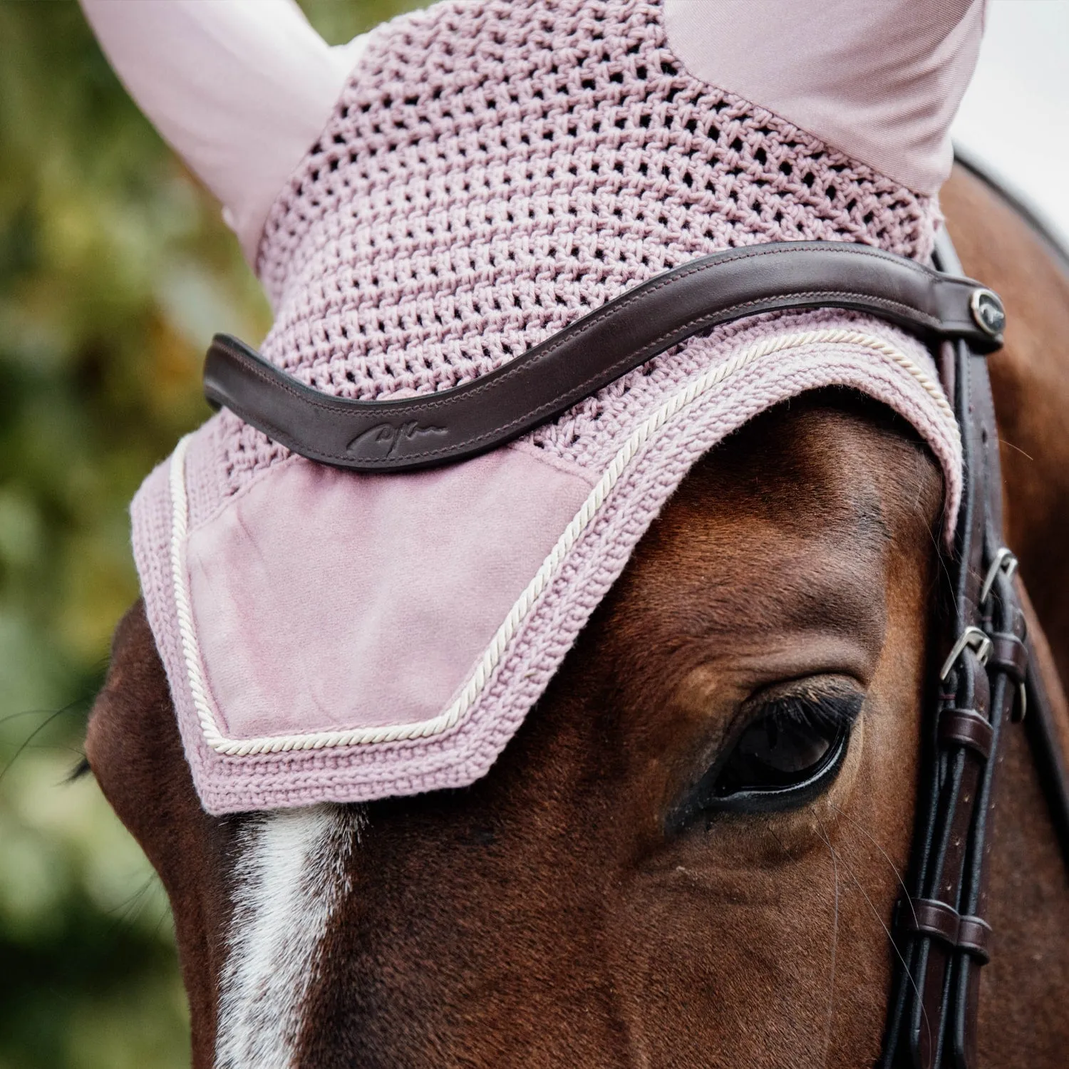 Kentucky Horsewear Wellington Velvet Fly Veil - Old Rose
