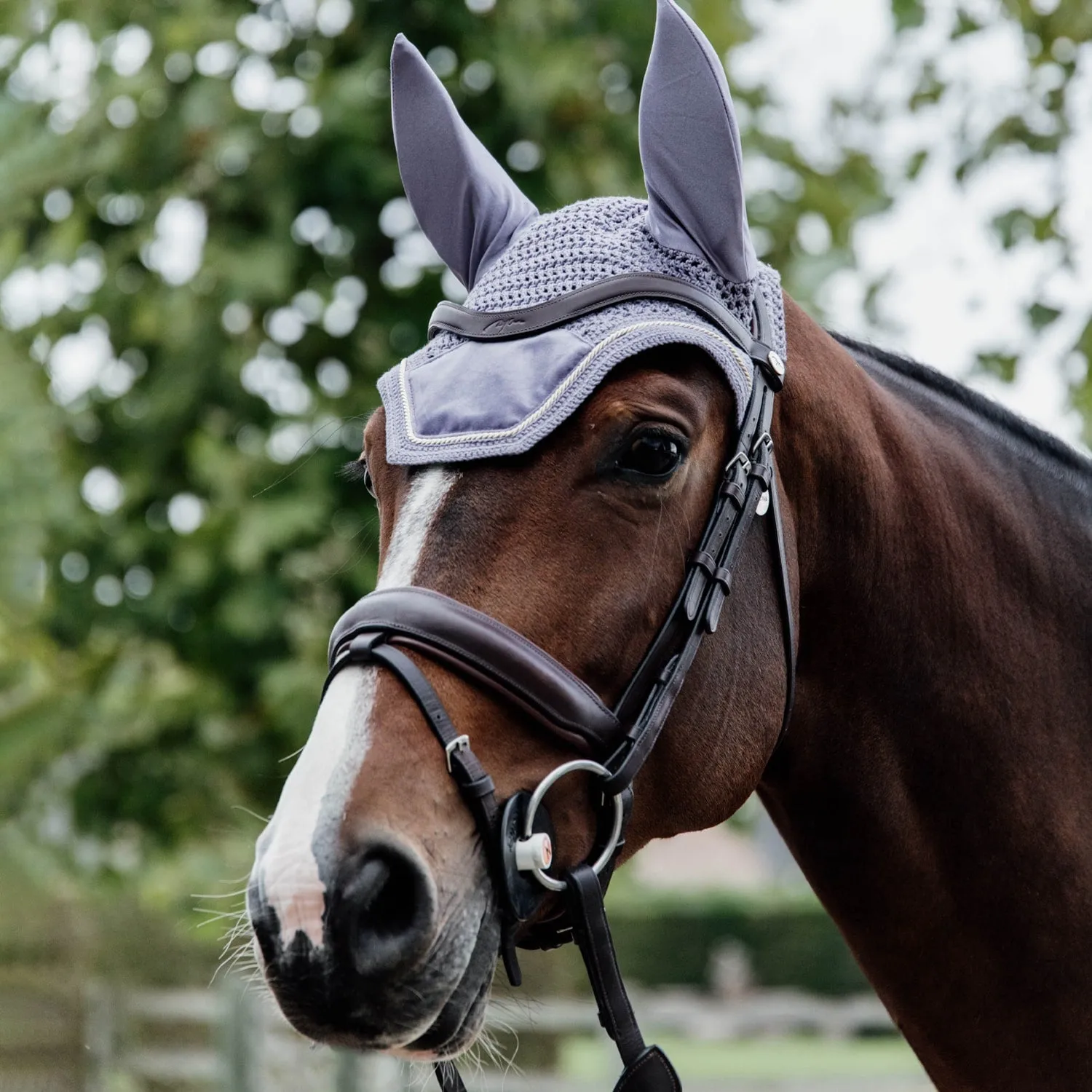 Kentucky Horsewear Wellington Velvet Fly Veil - Purple (Lilac)