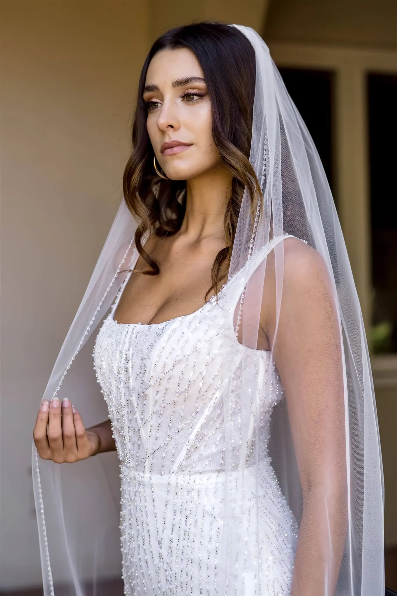 Krystal Beaded Edge Veil